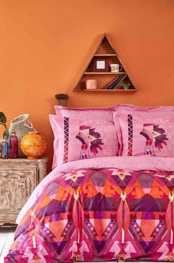 

Комплект постельного белья Karaca Home ранфорс Foxia fusya 20192 200х220 (svt-2000022230865)