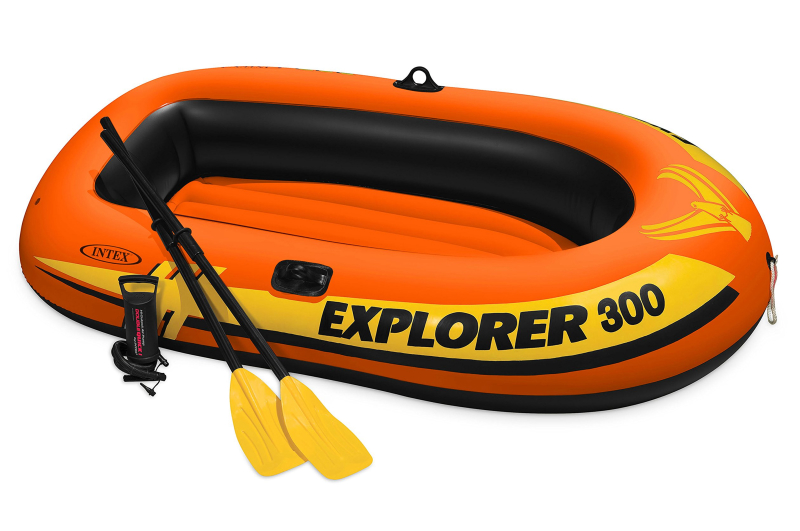 

Надувная трехместная лодка Intex EXPLORER 300 + весла и ручной насос, 211x117x41см, 58332