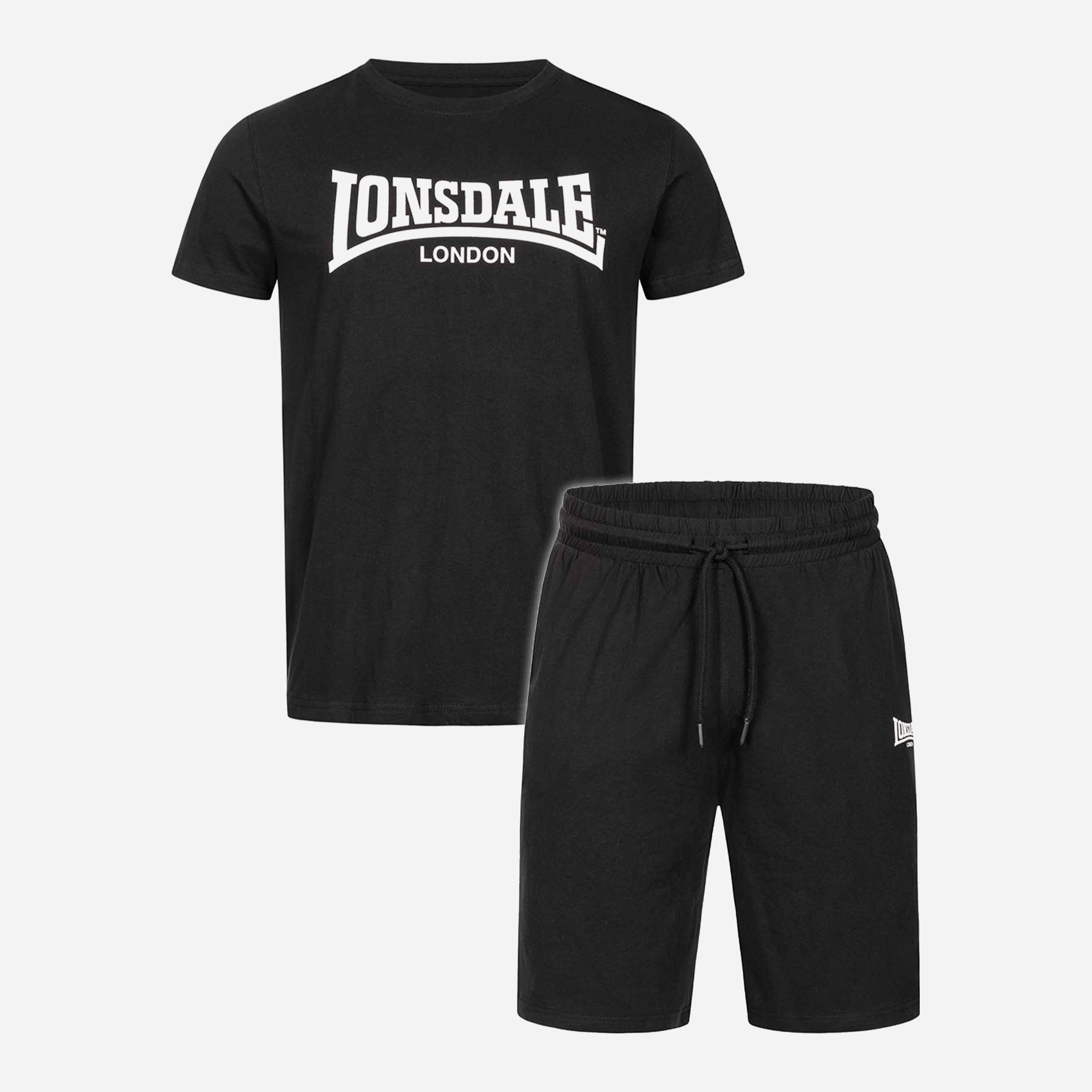 

Комплект (шорты + футболка) Lonsdale Moy 117193-1500 S Black/White