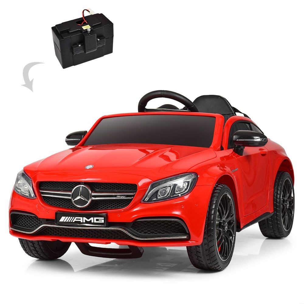 

Детский электромобиль, Mercedes-Benz AMG C63S мотор 2х45W EVA колеса красный Bambi