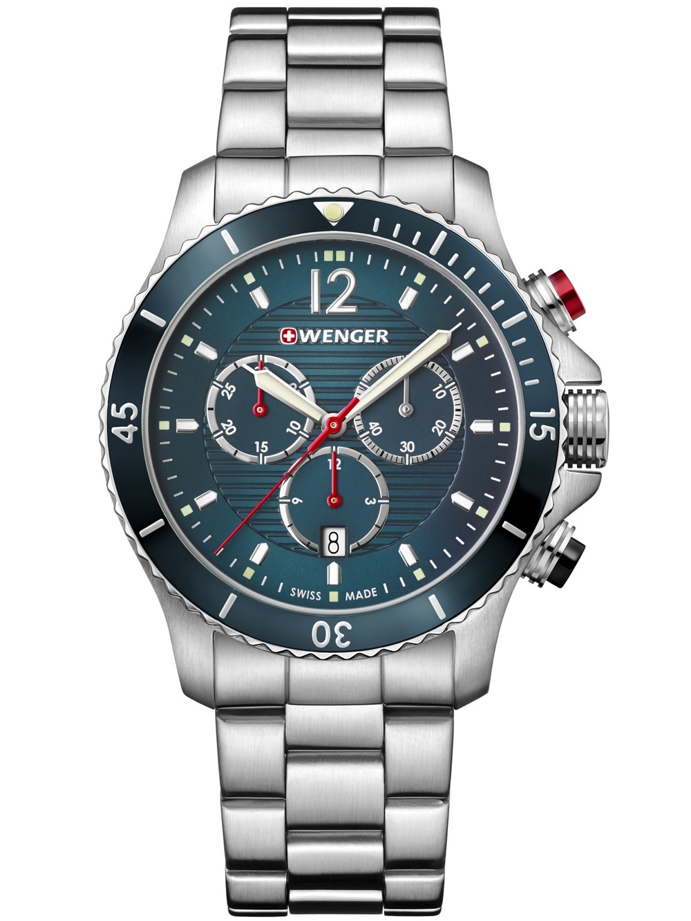 

Часы Wenger 01.0643.115 Seaforce Chronograph 43mm 20ATM