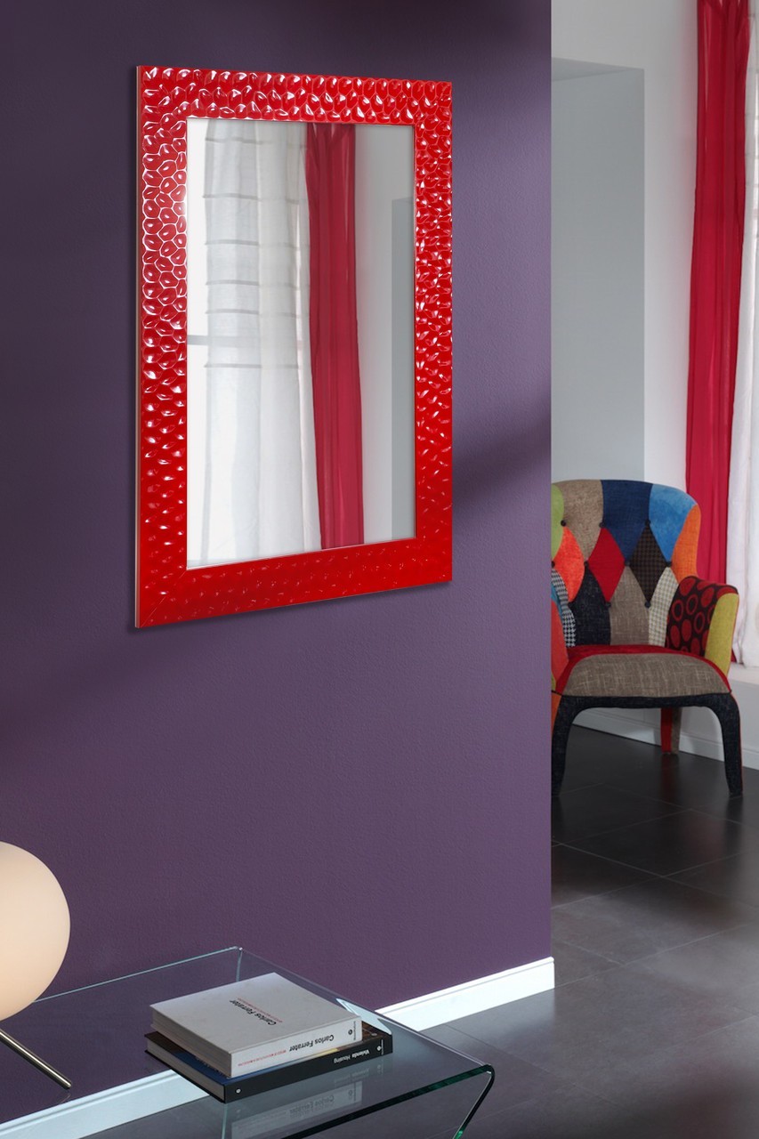 

Зеркало настенное в пластиковой рамке АртДекор Sahara red 660x960 красное
