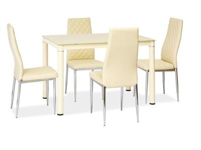 

Кухонный стеклянный не раскладной стол Vetro Elegant кремовый 110x70