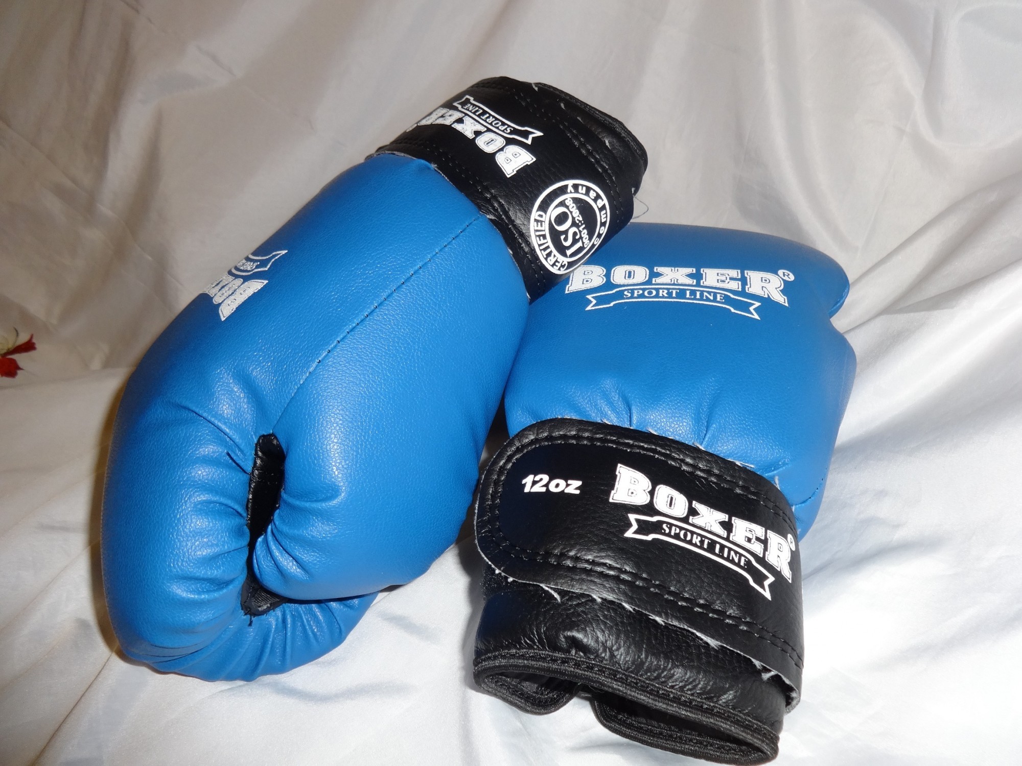

Перчатки боксерские из кожвинила Boxer 6 унций синий