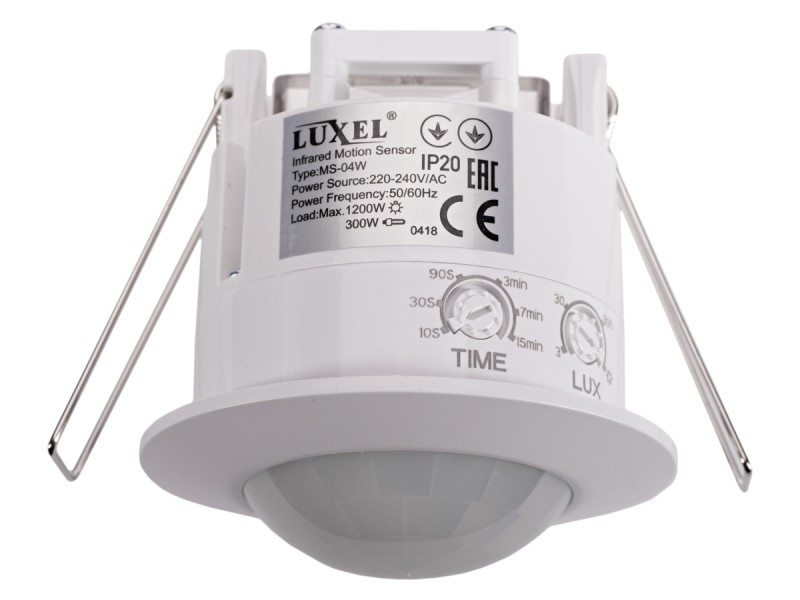 

Датчик движения Luxel, 0,5W, IP20, 120 °, до 8м (4391)