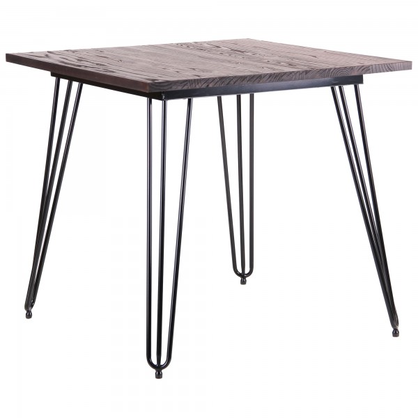 

Стол обеденный для кухни, кафе, ресторана Smith (80 х 80) см металл черный/дерево Гевея AMF