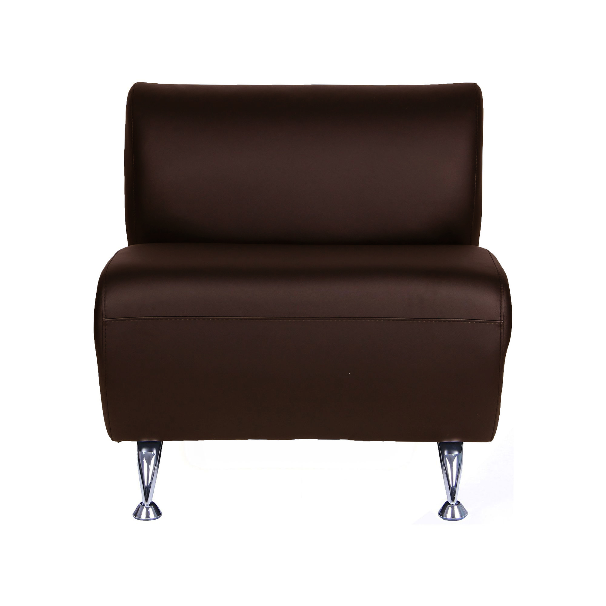 

Диван одноместный модуль в гостиную, в офис Каролина кожзаменитель Мадрас дк браун темно-коричневый AMF