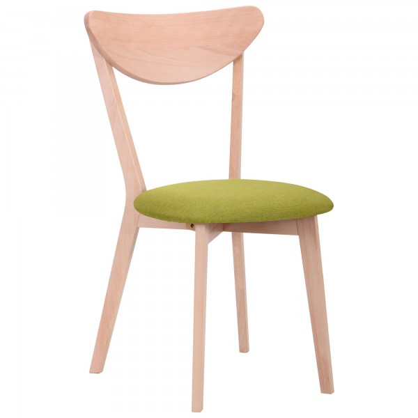 

Стул обеденный для кухни, кафе, бара Камамбер дерево бук беленый/ткань лайм AMF