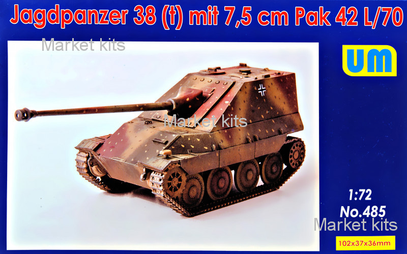

Немецкая САУ Jagdpanzer 38(t) с 7.5cm Pak 42 L/70 1:72 UNIMODELS (UM485)