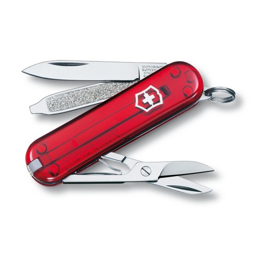 

Складной нож Victorinox CLASSIC SD 58мм/1сл/7функ/крас.прозр/чехол /ножн Vx06223.T