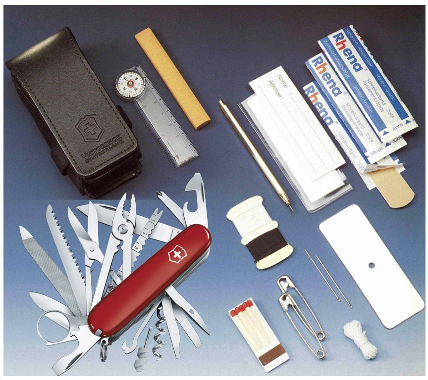 

Складной нож Victorinox SOS-SET Набор нож 91мм/33функ/крас+чехол+12предм Vx18810