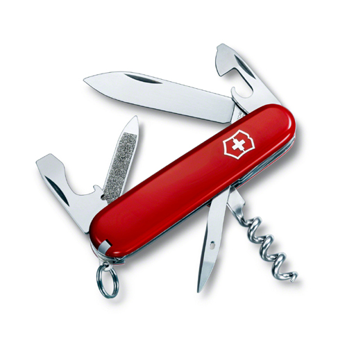 

Складной нож Victorinox SPORTSMAN 84мм/2сл/13функ/крас /штоп (блистер) Vx03803.B1