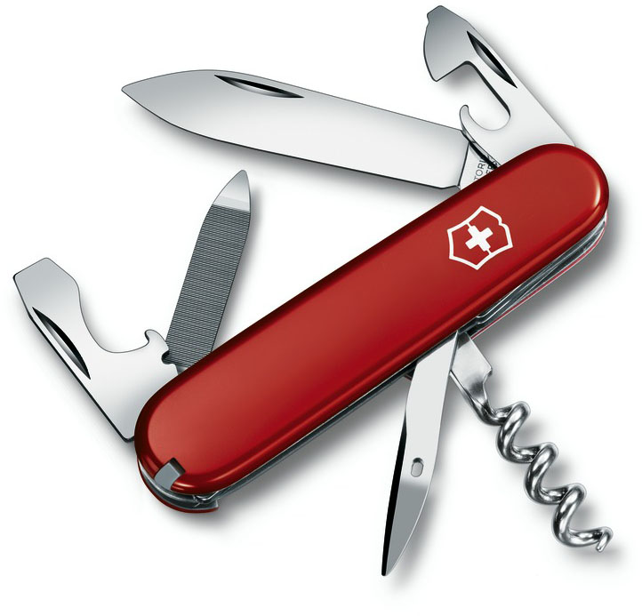 

Складной нож Victorinox SPORTSMAN 84мм/2сл/12функ/крас /штоп Vx03802