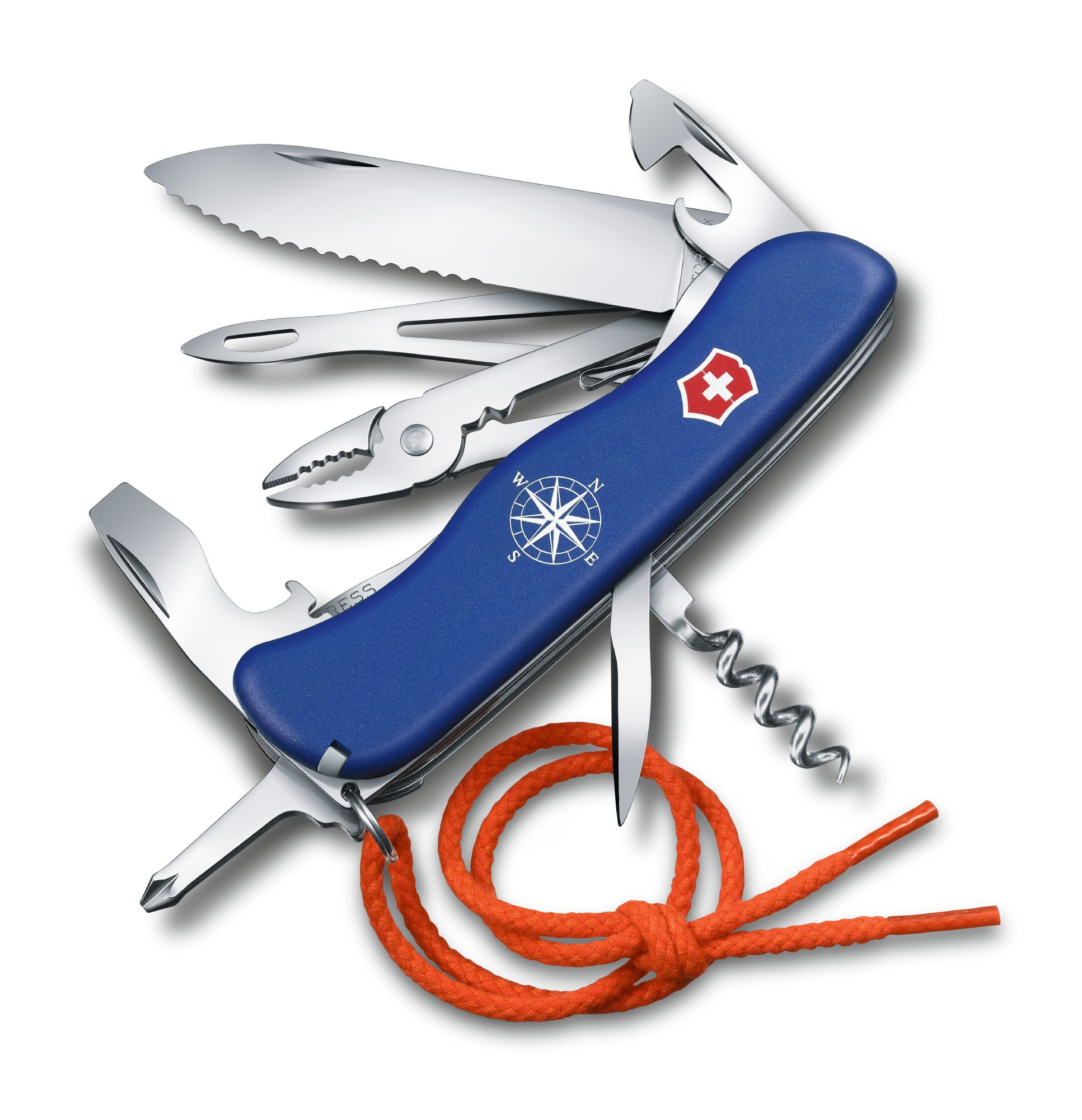 

Складной нож Victorinox SKIPPER 111мм/17функ/син.мат /волн/lock/штоп/плоск/скоб/отверт Vx08593.2W