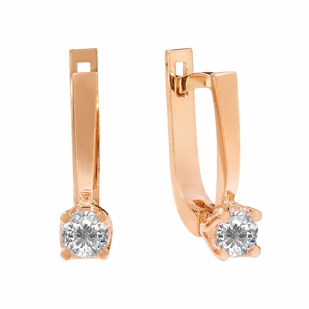 

Серьги из красного золота с куб. циркониями 1720159