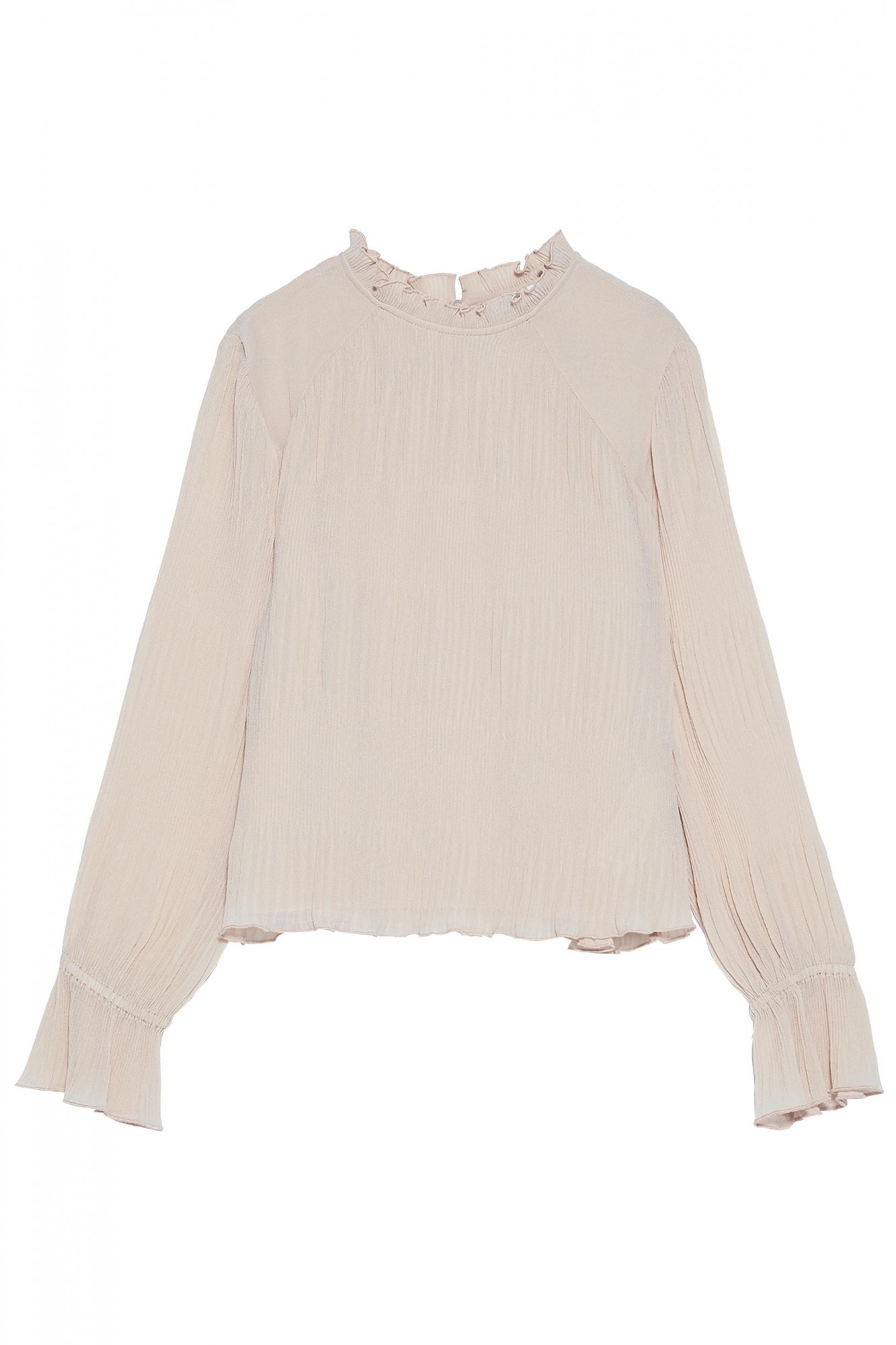 

Блузка женская бежевая плиссе Zara 7521 / 023 / 942 8700