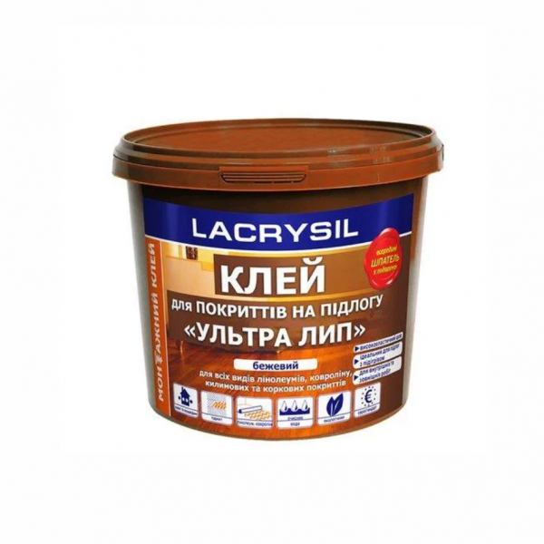 

Клей акриловый LACRYSIL "УЛЬТРА ЛИП" для напольных покрытий 12кг