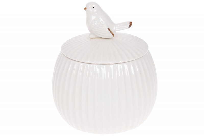 

Банка фарфоровая Bon Птичка 727-404 с объемным декором 1.35л, цвет - белый глянец
