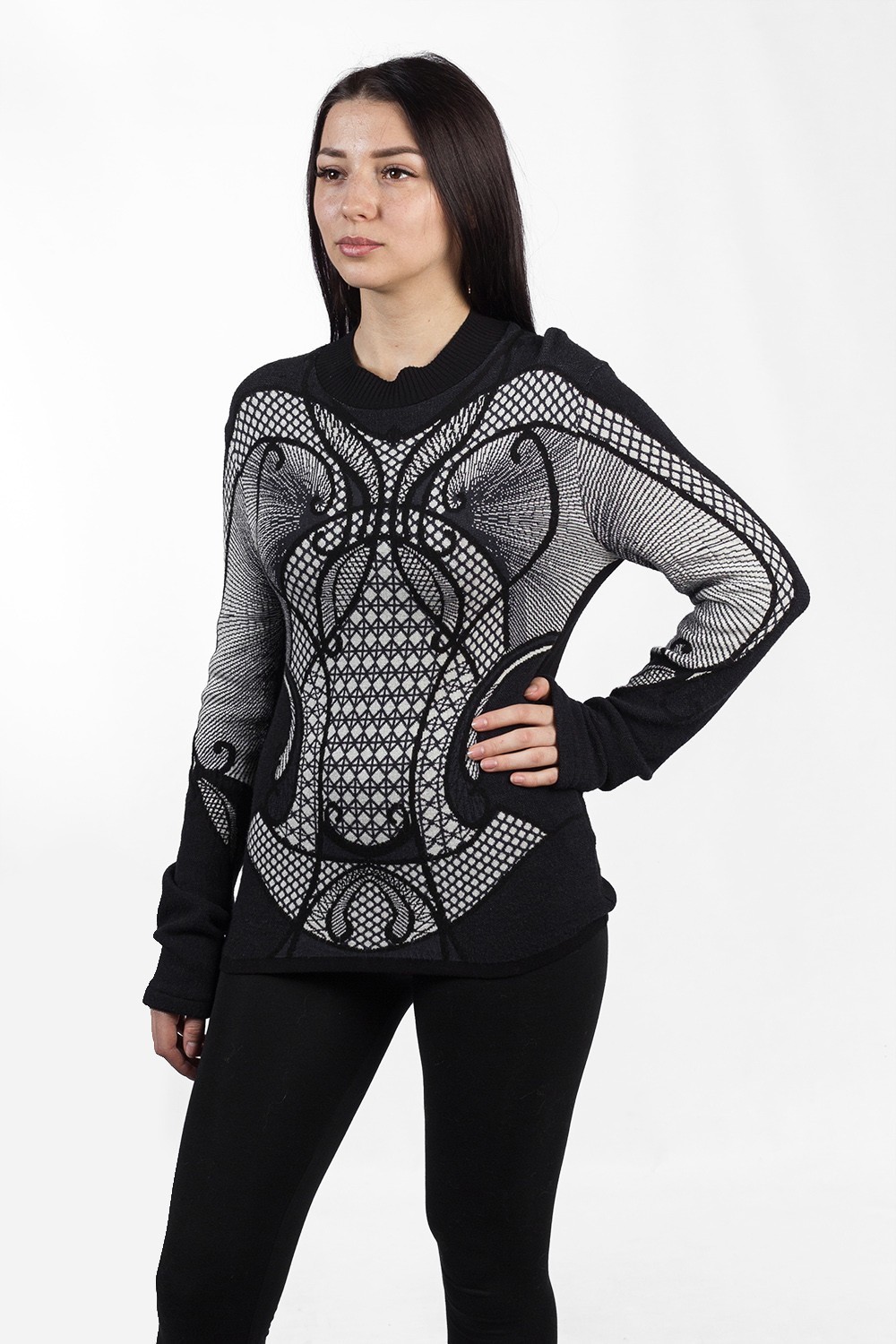 

Кофта женская Tricot Chic черная с серым  (803, Кофта женская Tricot Chic черная с серым 42 (803)