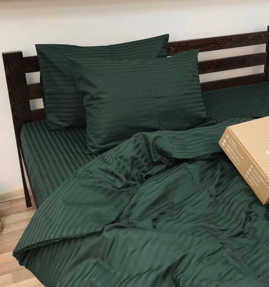 

Постельное Белье из Страйп Сатина Изумруд 150х220 - Полуторный SleepTime