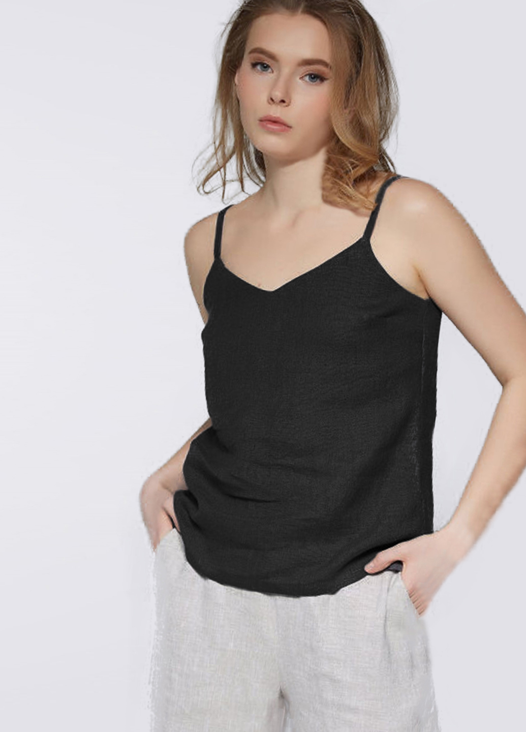 

Топ льняной ES.design ss2121.1 размер L черный