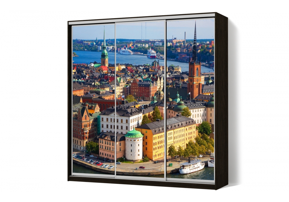 

Шкаф-купе LuxeStudio 3 двери ФМП/ФМП/ФМП рисунок Ar346 CLS - I 210 x 240 x 45 см