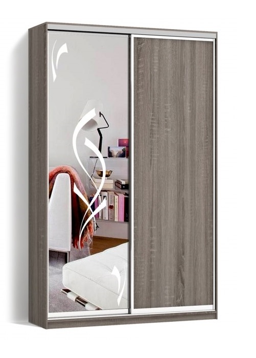 

Шкаф-купе LuxeStudio 2 двери ДСП/Пескоструй рисунок 51nr цвет Дуб трюффель CLS - IV 130 x 240 x 60 см