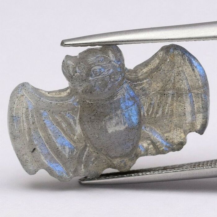 

9.12Ct Натуральный лабрадорит 21*14мм летучая мышь е14763