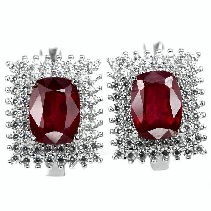 

Серьги из серебра с рубинами класса ААА+ Вирджиния С1654