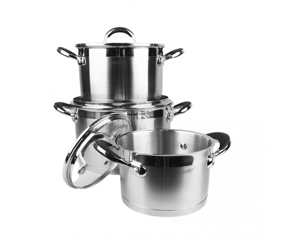 

Набор кастрюль 3 шт Maestro с нержавеющей стали и крышками MR-3502-6L