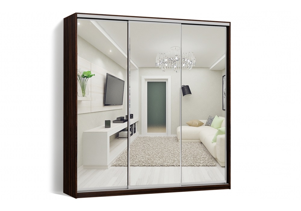 

Шкаф-купе Luxe 3 двери Зеркало/Зеркало/Зеркало CLS - III 240 x 240 x 45 см цвет Венге магия