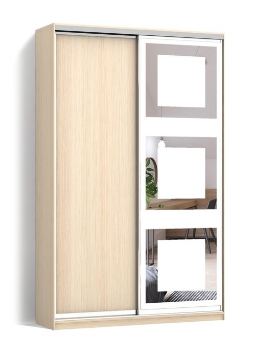 

Шкаф-купе Luxe 2 двери ДСП/Пескоструй рисунок 66 цвет Дуб молочный CLS - I 140 x 210 x 60 см