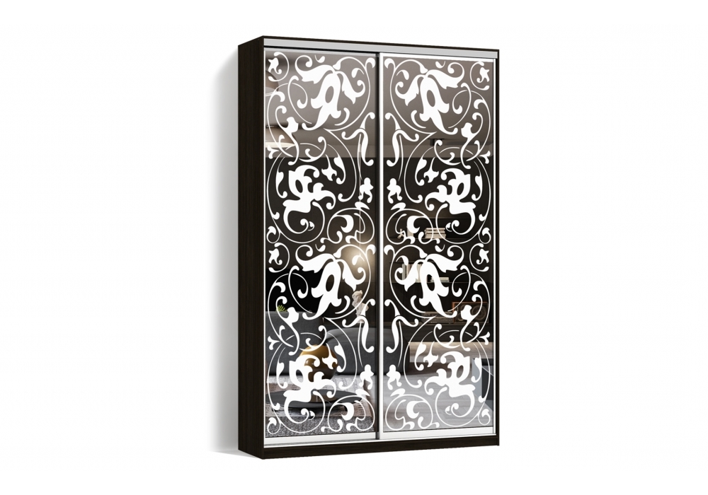 

Шкаф-купе Luxe 2 двери Пескоструй/Пескоструй рисунок 62L-62R цвет Венге CLS - I 130 x 210 x 60 см