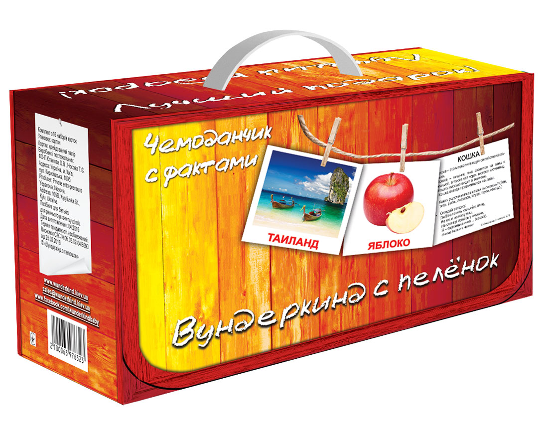 

Карточки Домана Вундеркинд с пеленок Чемоданчик с фактами на русском языке 620 шт