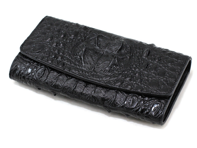 

Женское портмоне из кожи крокодила (PCM 03 H Black) черный