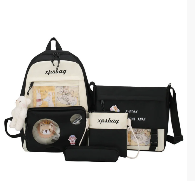 

Комплект Рюкзак женский + сумки + пенал XPSiBAG Черный с бежевым (239G)
