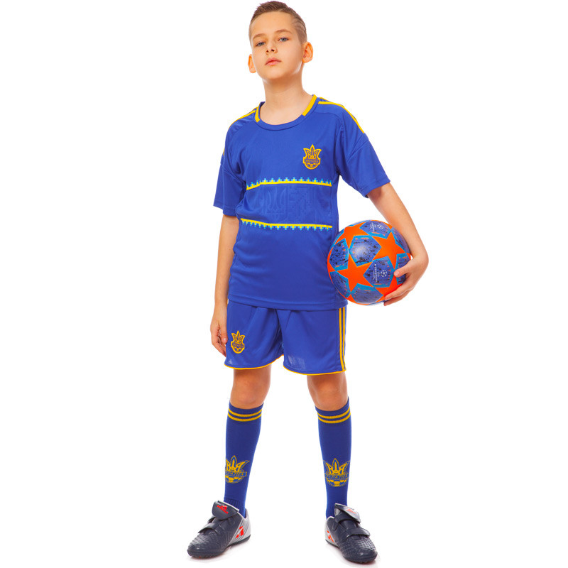 

Комплект футбольной формы УКРАИНА Zelart Sport 1006-UKR-13B S (24) рост 125-135 см Blue