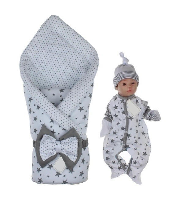 

Набор на выписку из роддома Lari Звездопад 56 белый