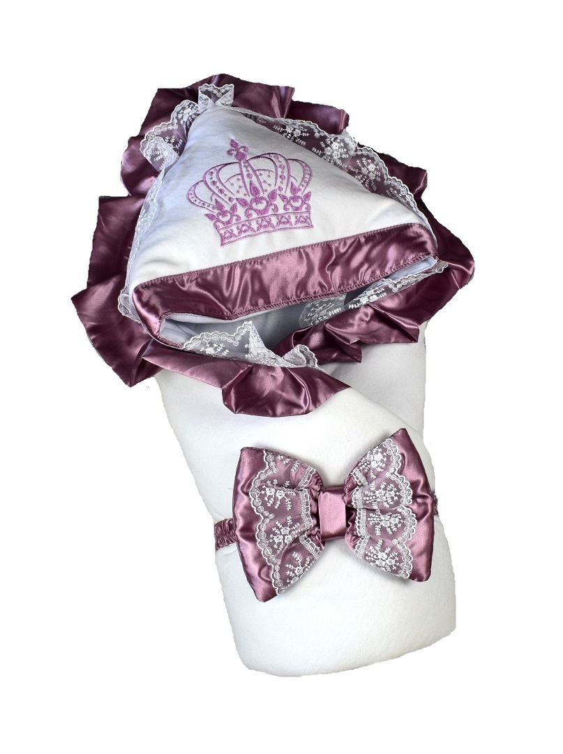 

Демисезонный конверт на выписку Lari Excellent велюр 85х85 см бордовый