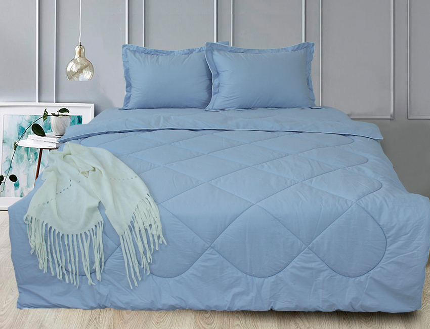 

Набор Elegant ТМ TAG одеяло евро простынь 260х245 см наволочки 2х50х70 см сатин Light Blue