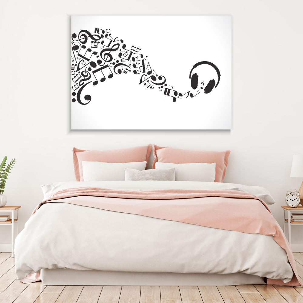 

Картина на холсте Музыка Headphones And Musical Notes 90х120 см.