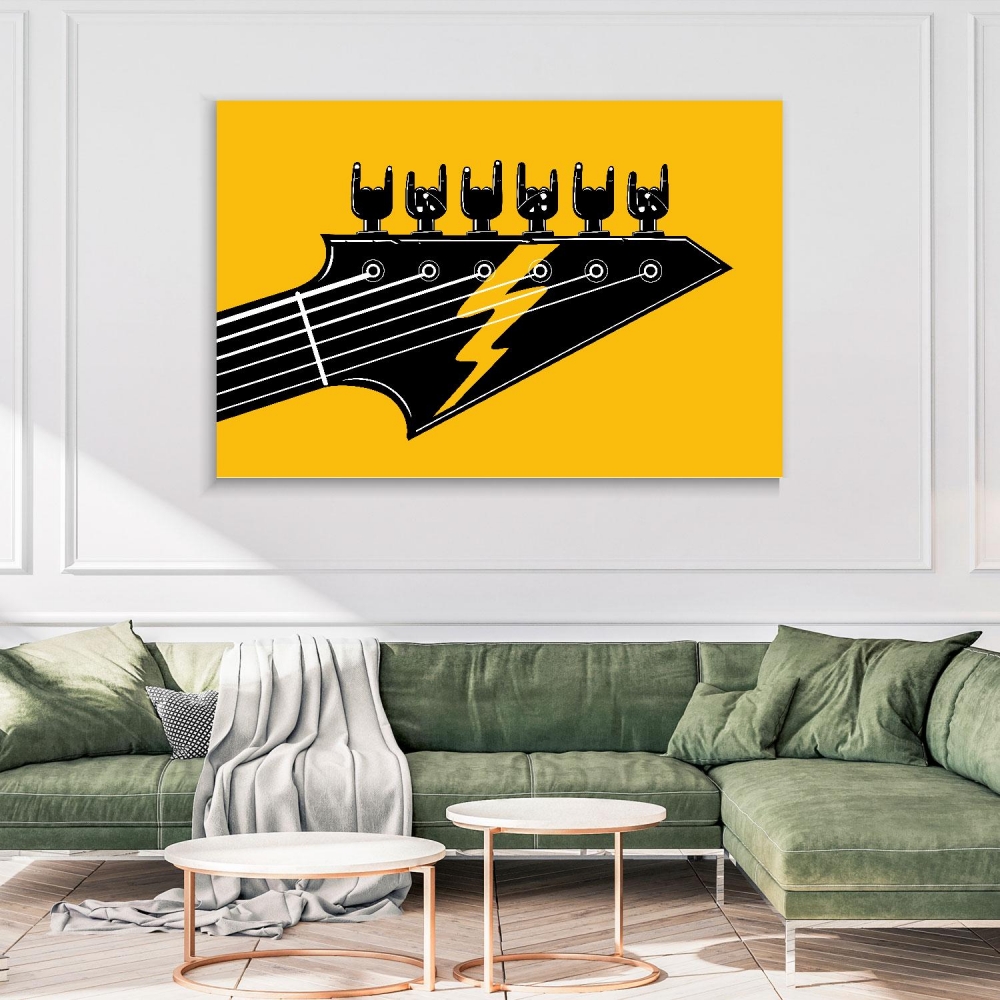 

Картина на холсте Музыка Guitar Lightning 75х100 см.