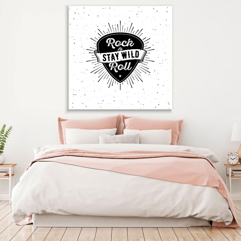 

Картина на холсте Музыка Rock And Roll Stay Wild 100х100 см.