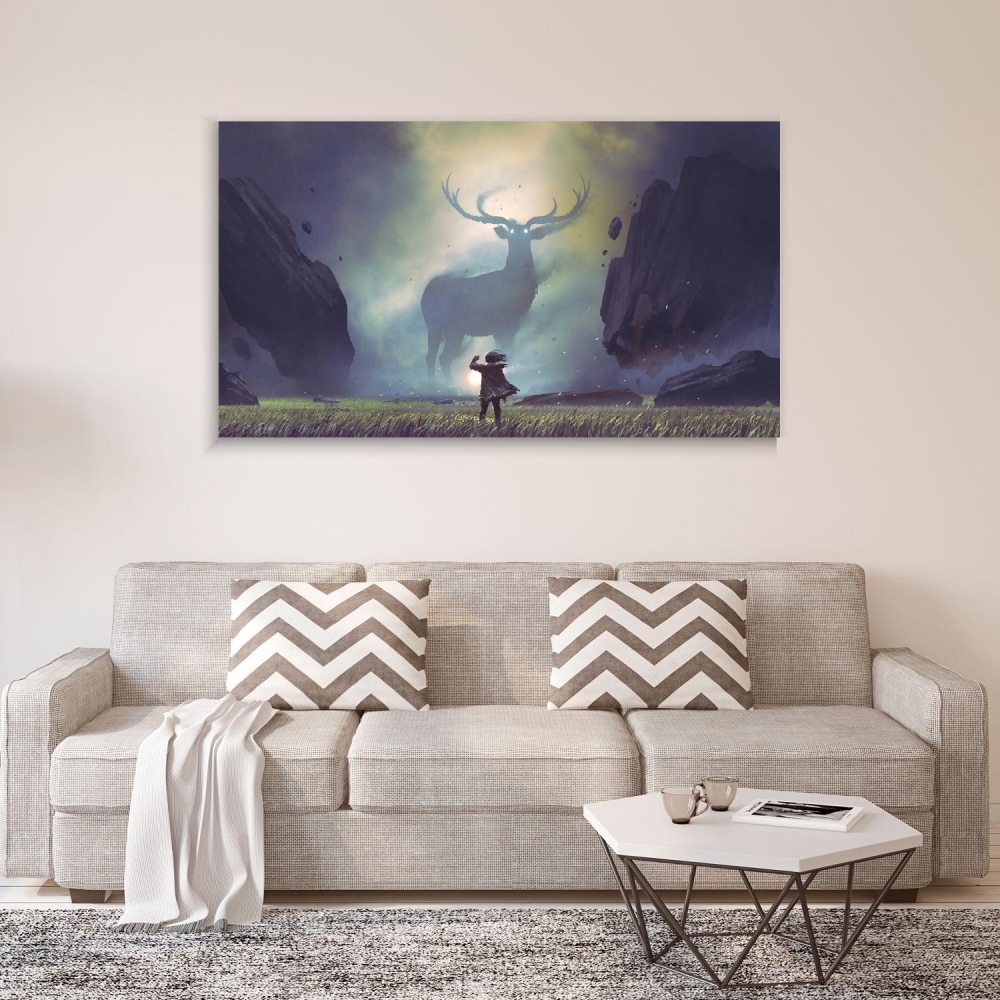 

Картина на холсте Мистика и фантастика Deer In A Mysterious Valley 50х100 см.