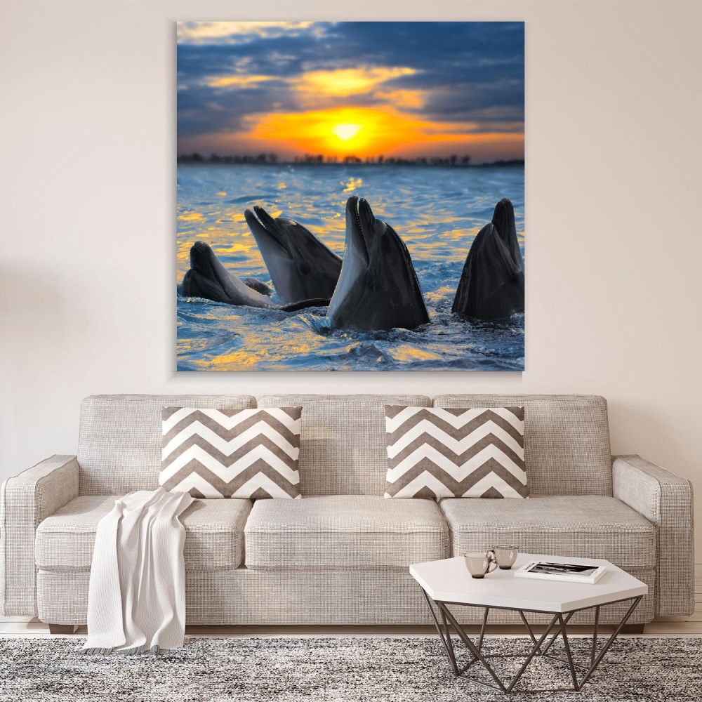

Картина на холсте Архитектура Dolphins At Sunset 50х50 см.