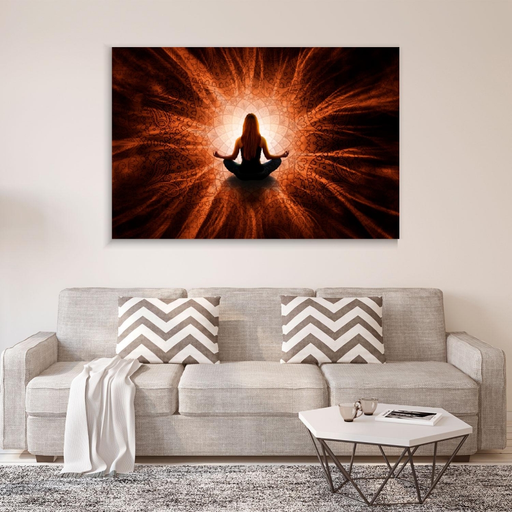 

Картина на холсте Йога и медитация Woman In Meditation With Mandala 45х60 см.