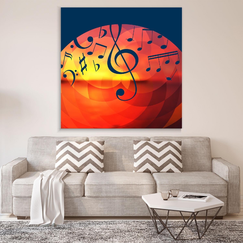 

Картина на холсте Музыка Music Notes And Key 60х60 см.