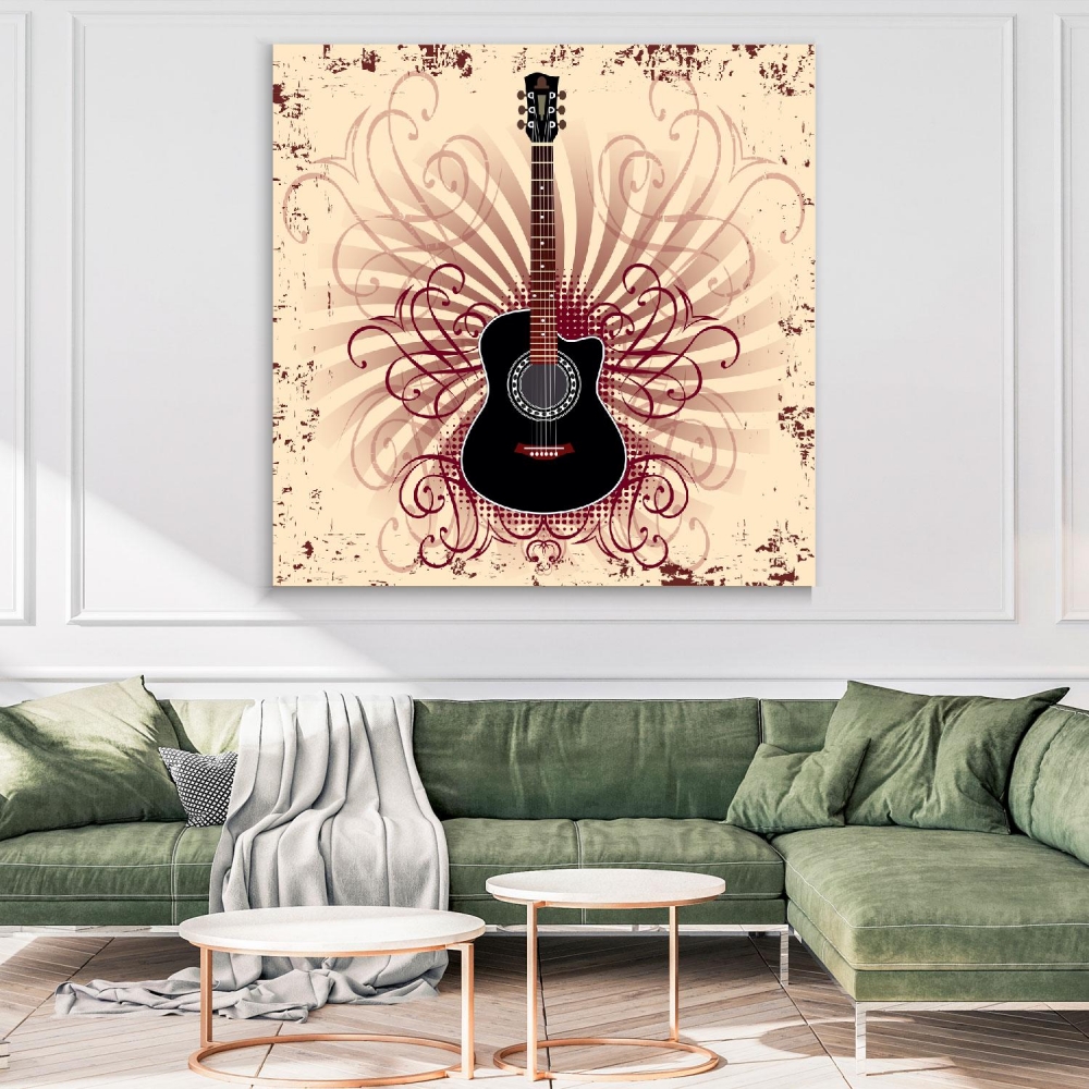 

Картина на холсте Музыка Acoustic Guitar 90х90 см.