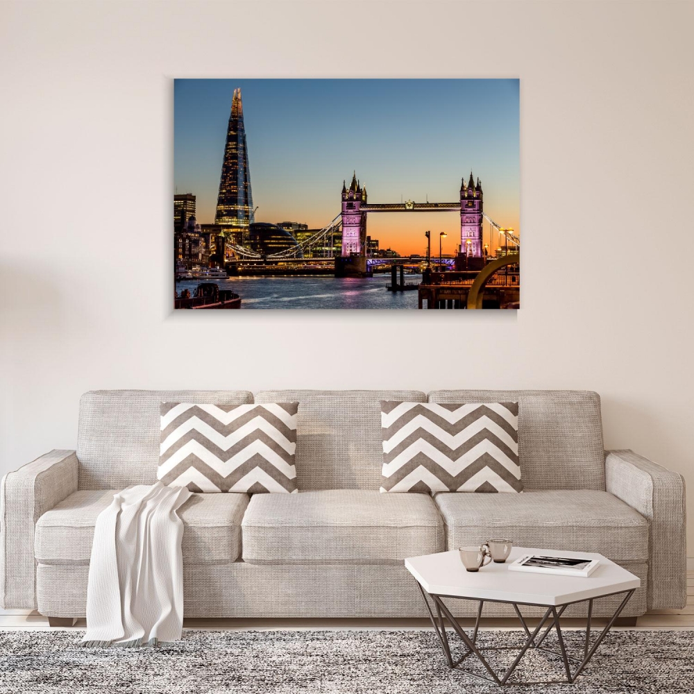 

Картина на холсте Архитектура Tower Bridge In London 90х120 см.