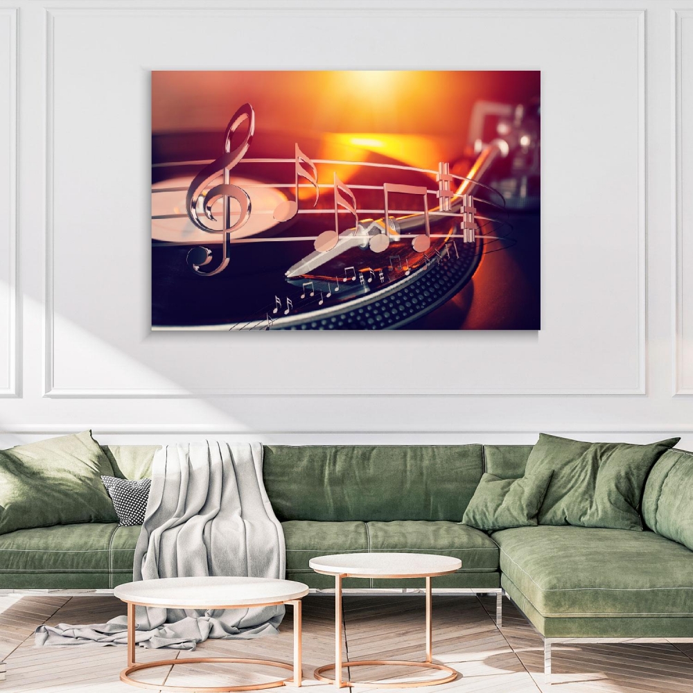 

Картина на холсте Музыка Music On Records 90х120 см.